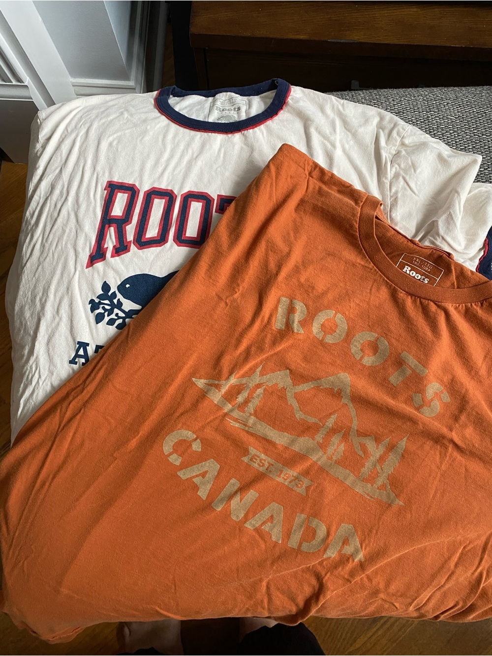 XXL Roots Orange and Cream Graphic Tees